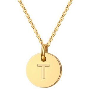 NEW INITIAL T MINI CIRCLE NECKLACE